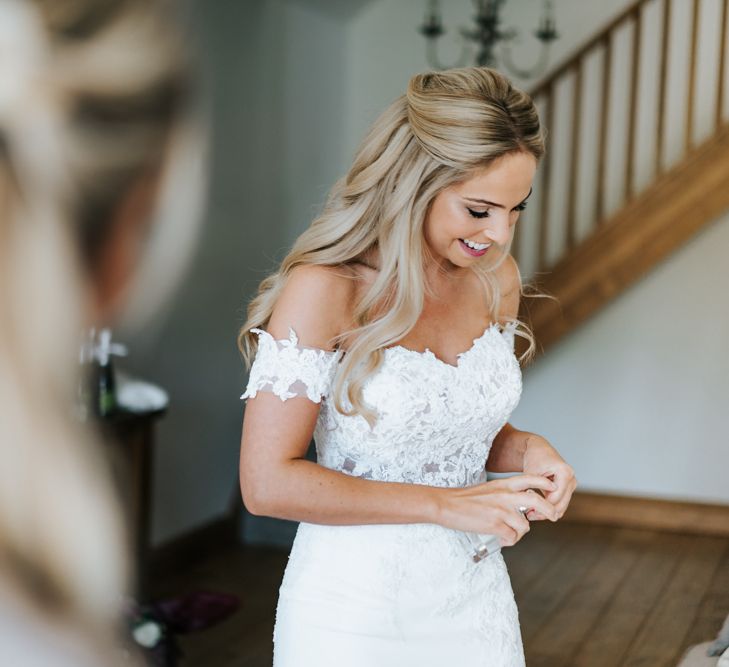 Bridal Morning Preparations with Bride in St. Patrick Wedding Dress