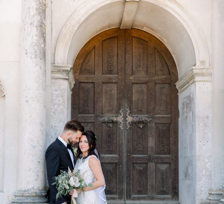 Bride and groom at Lulworth Castle wedding