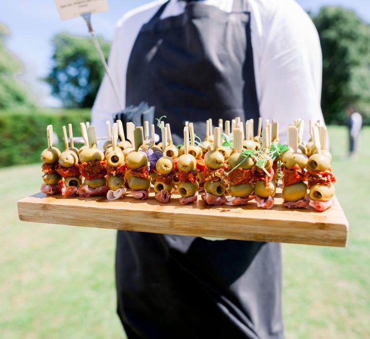 Wedding canapés at Lulworth Castle