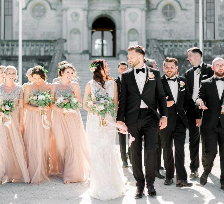 Wedding party at Lulworth Castle