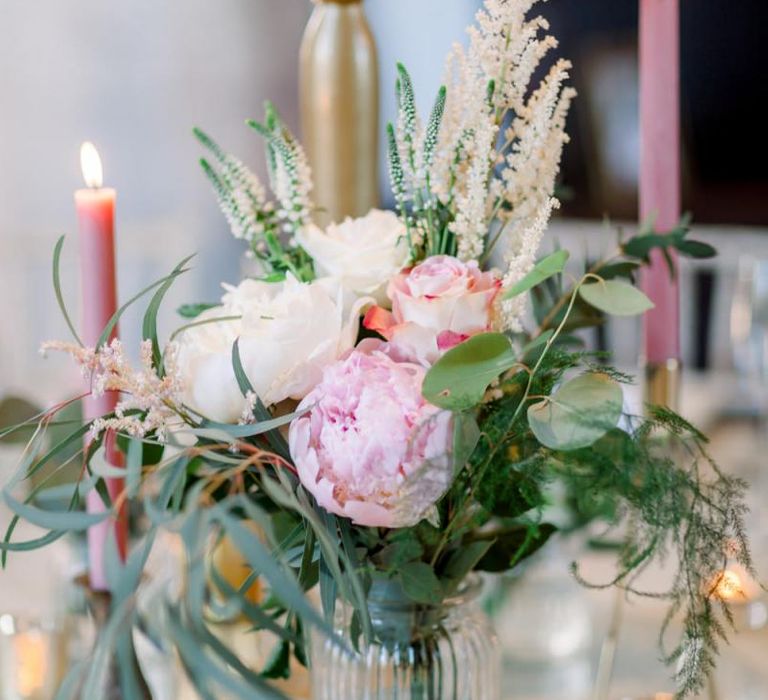 Pink wedding flowers