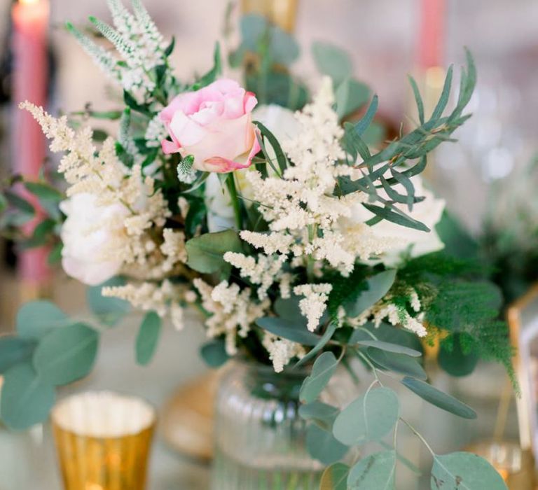 Blush and white wedding flowers