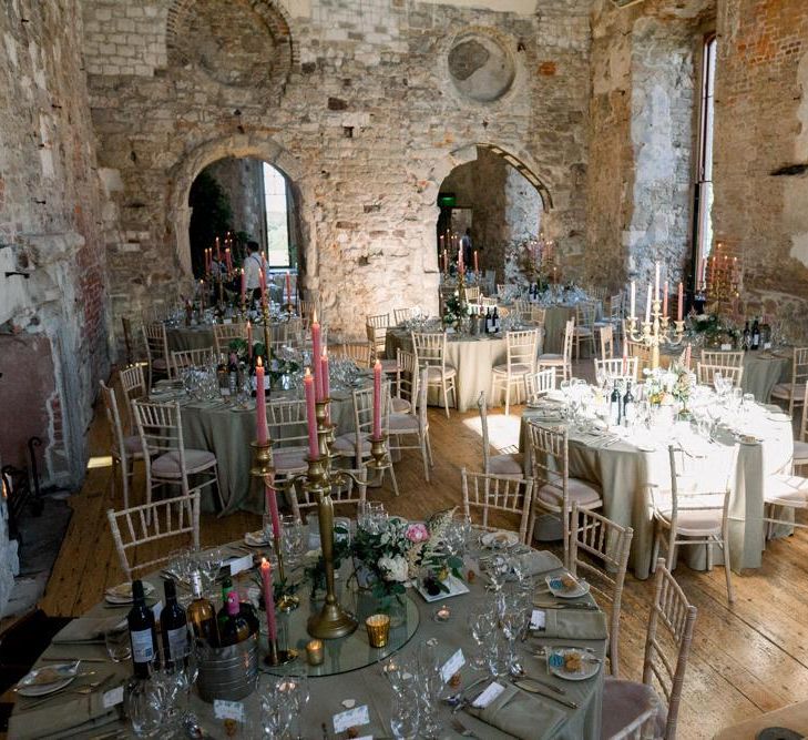 Beautiful wedding tables at Lulworth Castle