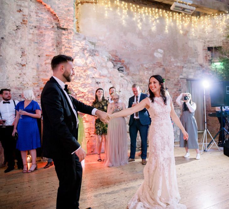 Bride and groom first dance at Lulworth Castle