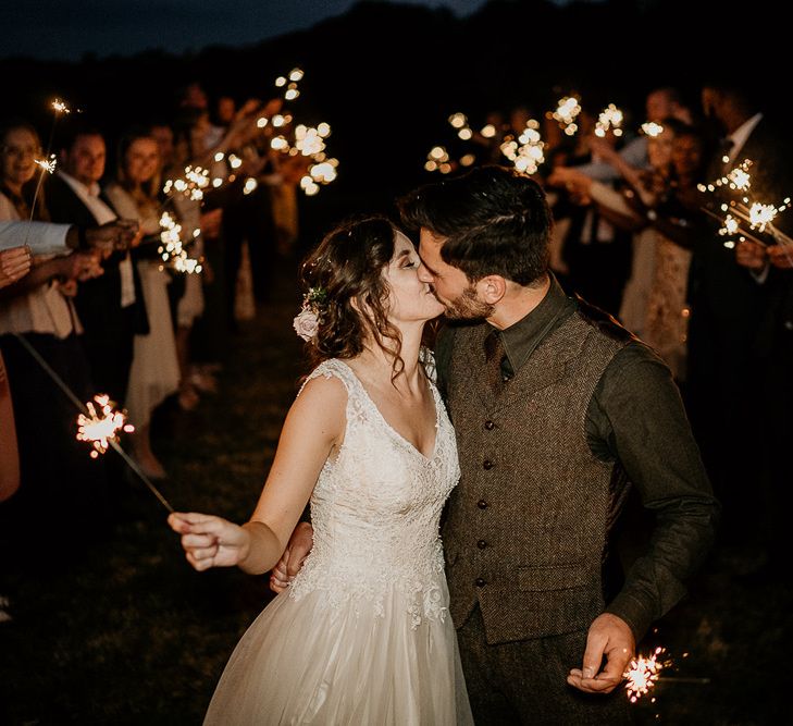 Sparkler exit for bride and groom