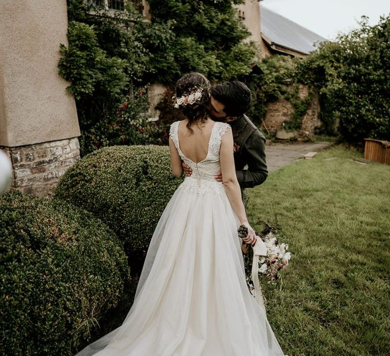 Ivory and Grace wedding dress with bridal updo