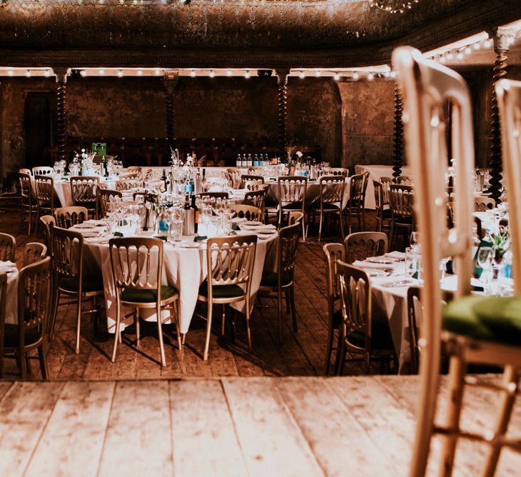 Wedding Reception Tables at Wilton's Music Hall