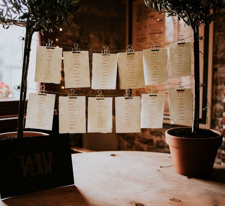 Table Plan with Olive Trees