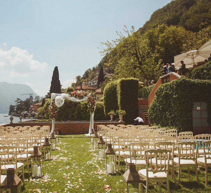 Outdoor ceremony for Lake Como wedding