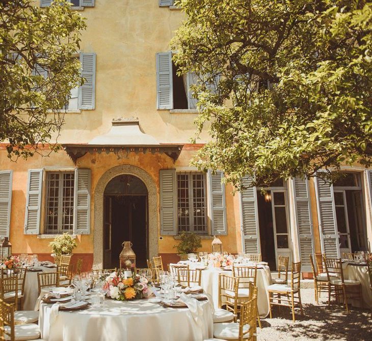 Lake Como, Villa Regina Teodolinda,  outdoor wedding reception