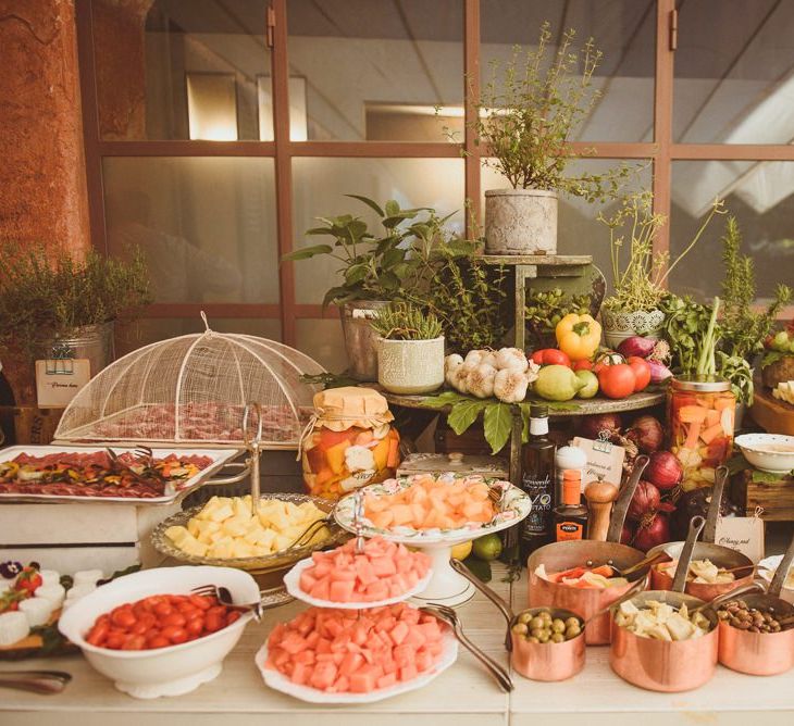 Sharing platter at Lake Como wedding