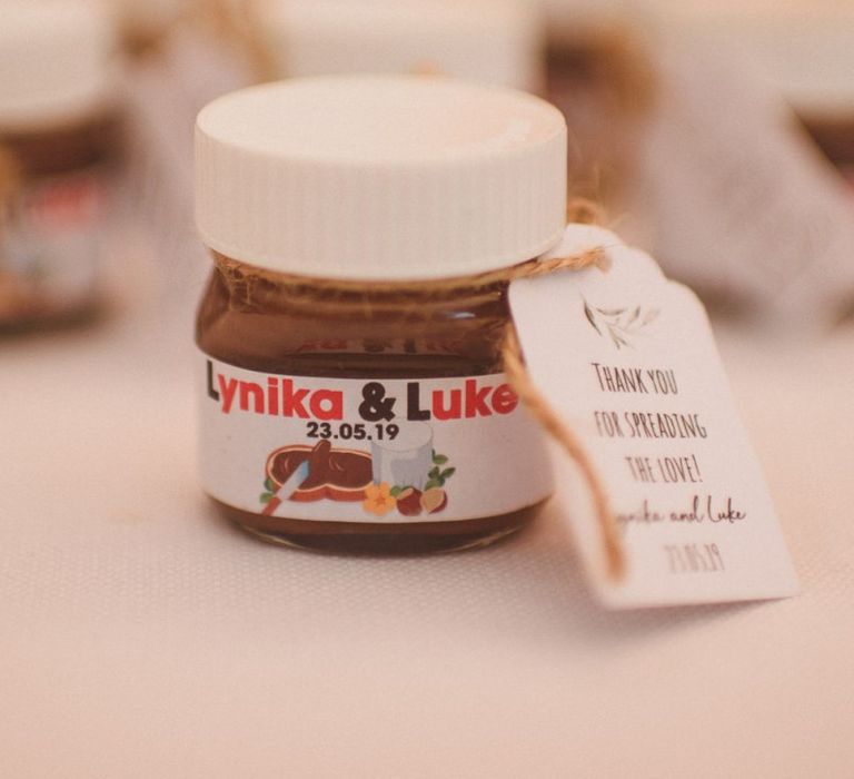 Personalised Nutella wedding favours