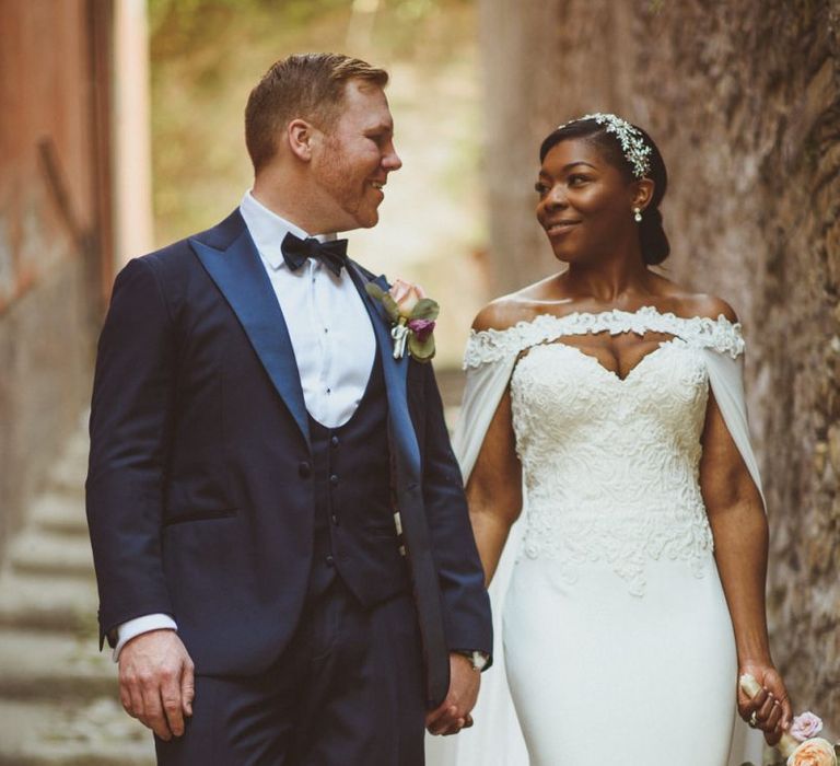 Bride and Groom portrait at Lake Como Wedding