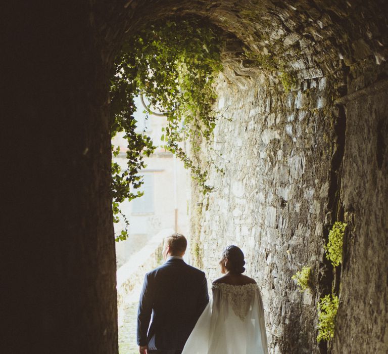 Justin Alexander wedding cape