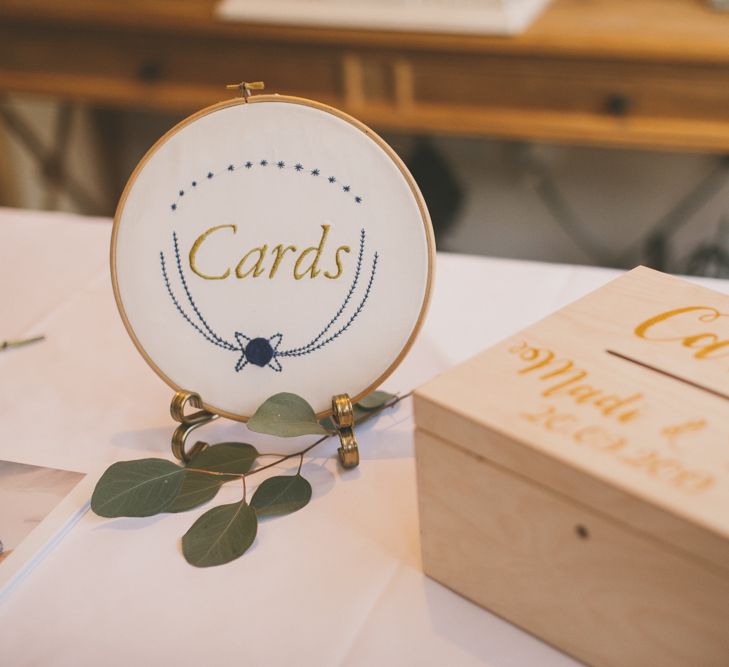 Card box table at Bassmead Manor Barns