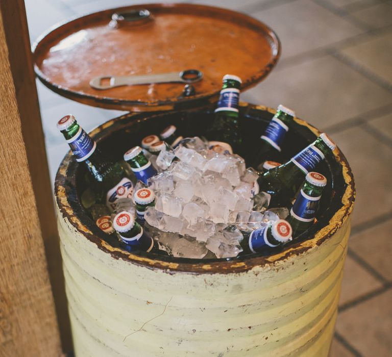 Beer barrel for guests to enjoy at Bassmead Manor Barns