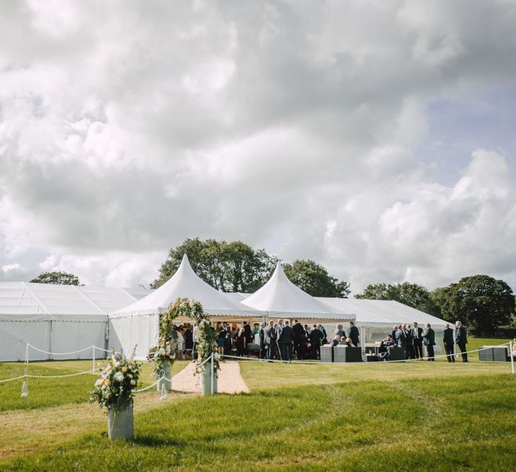 Marquee receptions at Wales wedding venue in Autumn with equestrian details