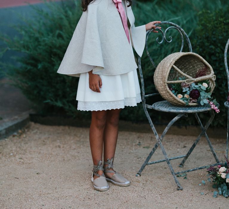 Stylish Wedding Dress with beautiful Back Detail from Beba’s Closet, for a Destination Wedding at Castillo de Viñuelas in Madrid, Spain | Lorena San José Photography