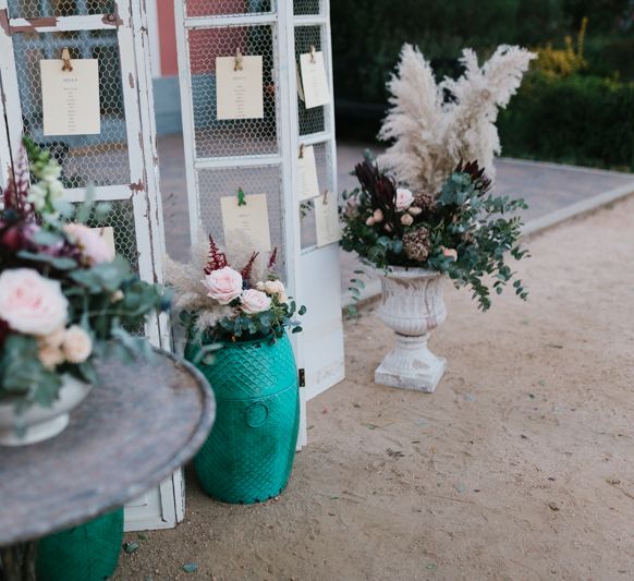 Stylish Wedding Dress with beautiful Back Detail from Beba’s Closet, for a Destination Wedding at Castillo de Viñuelas in Madrid, Spain | Lorena San José Photography