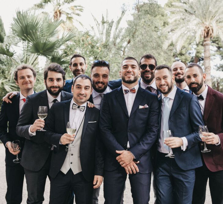 Groom with groomsmen in bowties