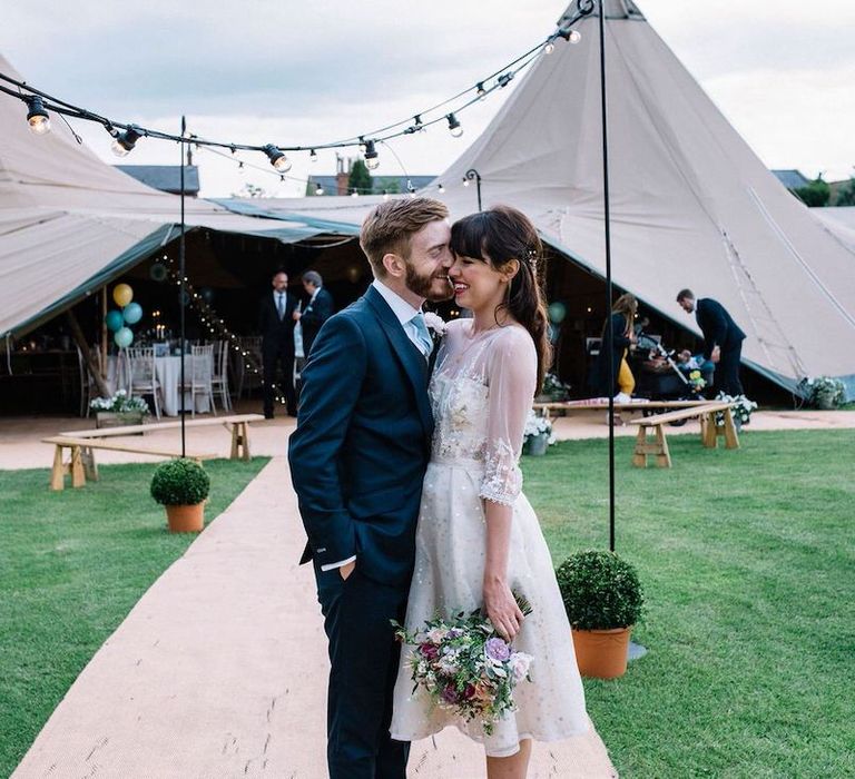 Wedding Tent Festival Long Sleeved Wedding dress at Skipbridge Bronte Hall