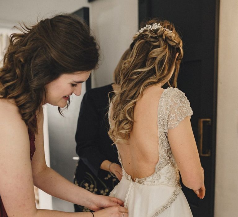 Low back wedding dress