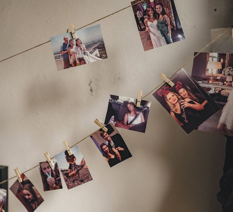 strung up family photos