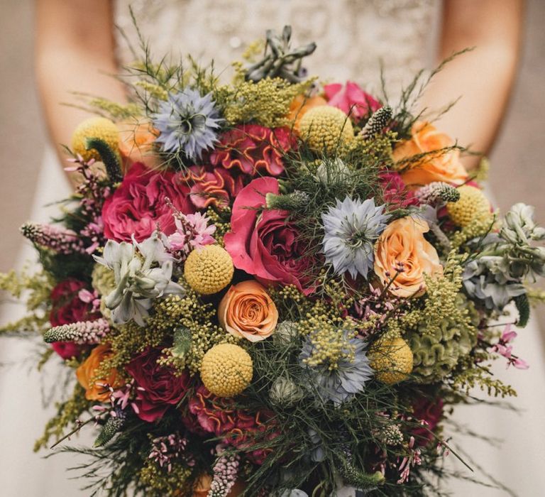 Colourful wedding bouquet