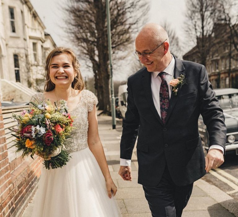 Former 2014 Great British Bake Off contestant Martha Collinson with her father