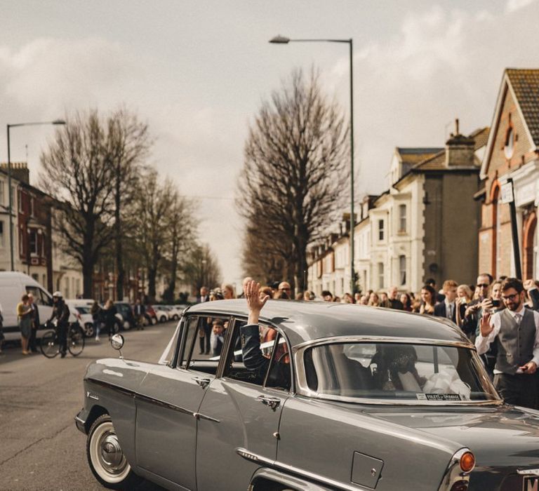 Vintage wedding car