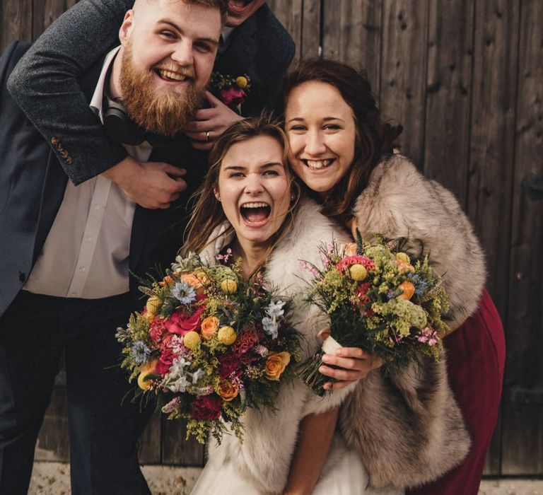 fun wedding portrait with friends by The Chamberlains