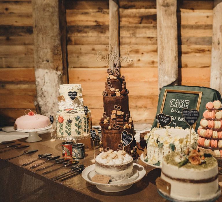 Cake table consisting of cakes from the former 2014 Great British Bake Off contestant