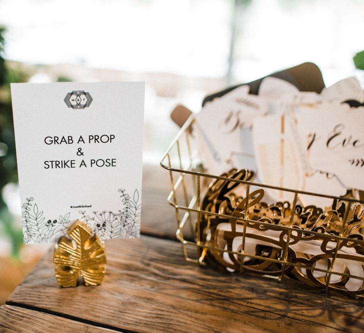 Grab a Prop &amp; Strike a Pose Wedding Sign