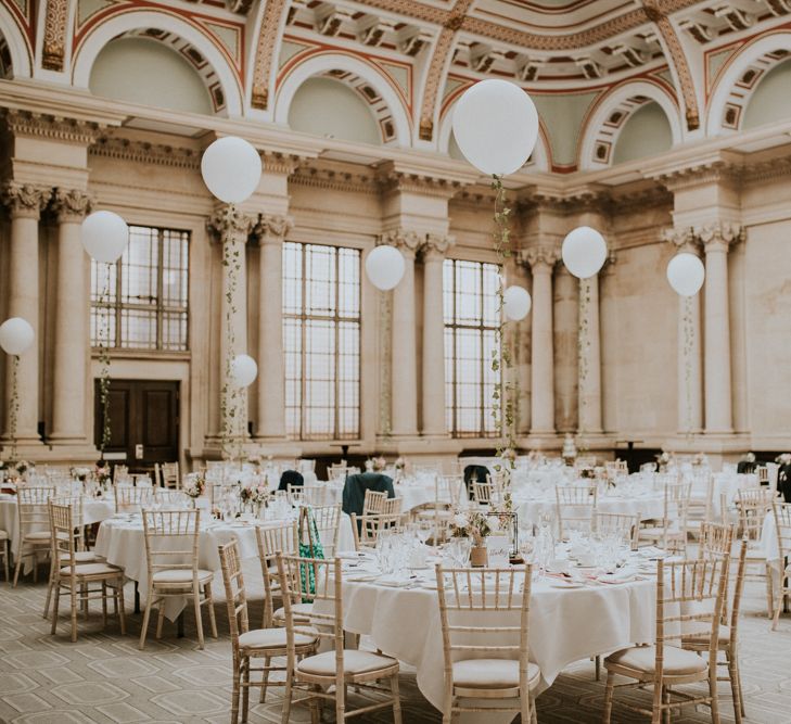 Bristol Harbour Hotel Wedding With White Balloon Decor / Image By Nataly J Photography