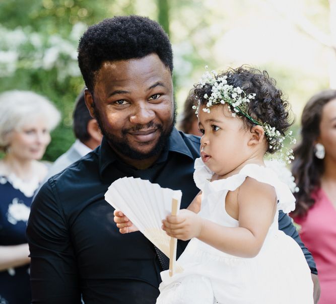 Guest and flower girl at Provence wedding