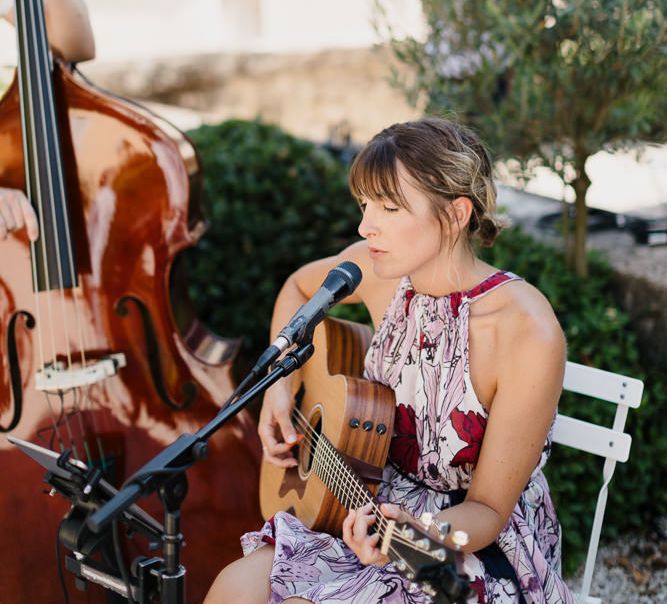 Acoustic vocalist performing at Provence Wedding