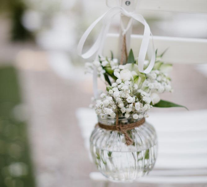 Aisle pew end flowers