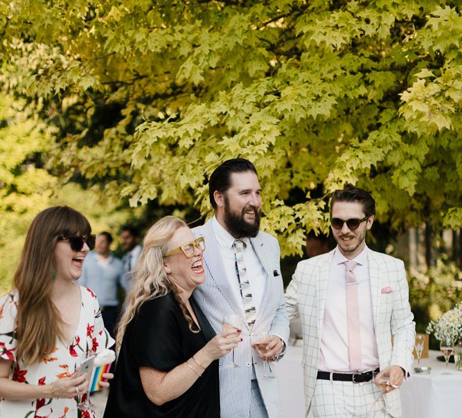 Guests gather at Provence wedding