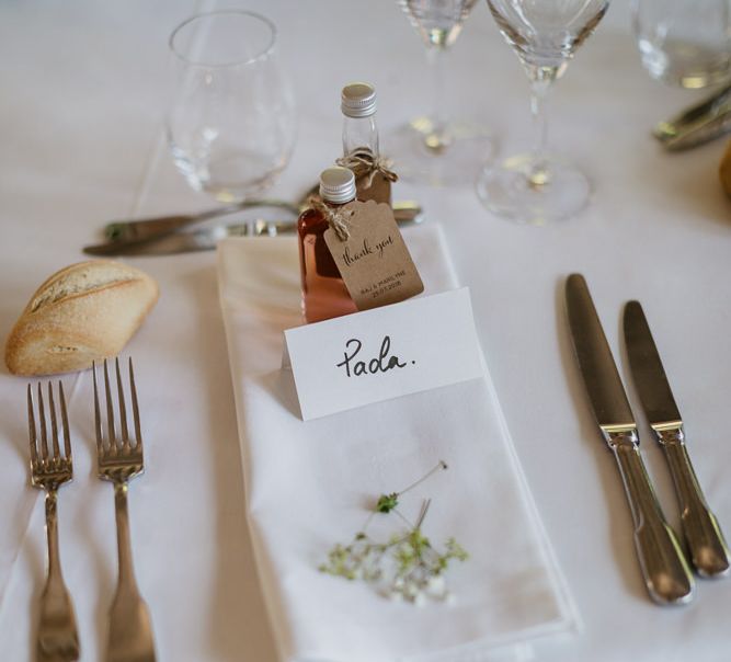 Provence wedding tablescape with white flowers