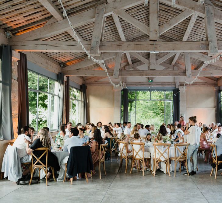 Guests eating at a Provence wedding