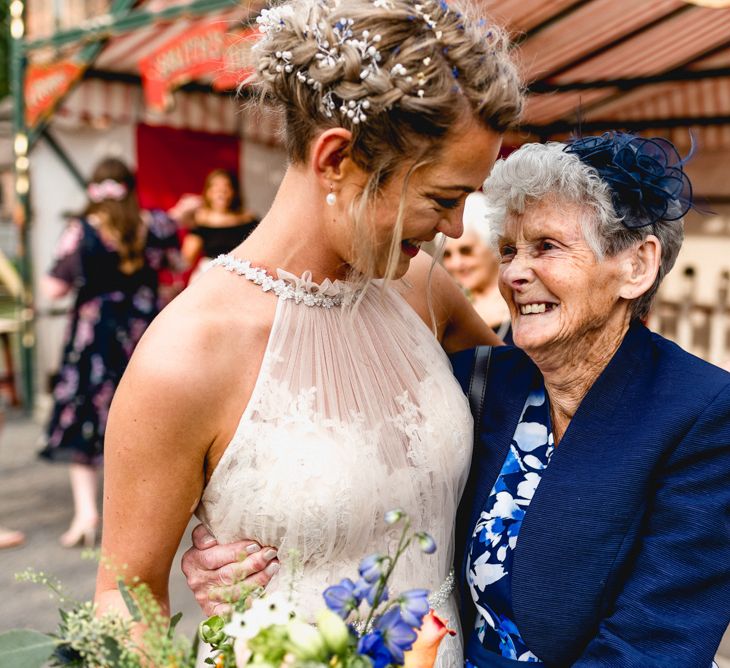 Bride in Halterneck Allure Bridal Gown with Nan | Vintage Fairground at Blists Hill Victorian Town Museum in Ironbridge | Lisa Carpenter Photographer