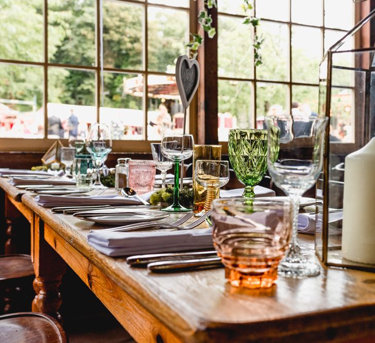 Wedding Reception Decor | Giant Balloons | Ivy | coloured Goblets | Wedding Bunting | Vintage Fairground at Blists Hill Victorian Town Museum in Ironbridge | Lisa Carpenter Photographer