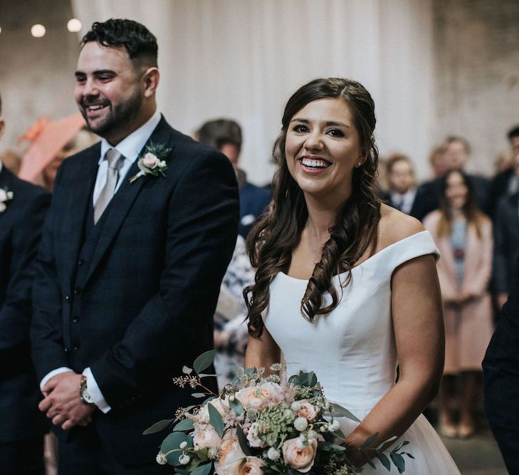 Bride and Groom During the Wedding Ceremony