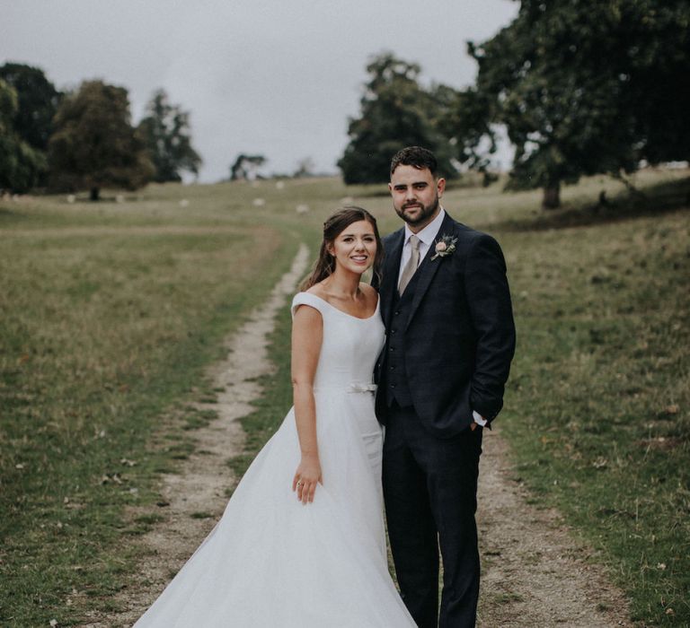 Bride and Groom Embracing