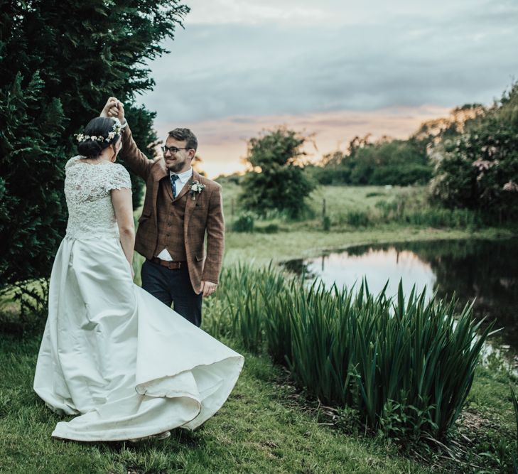 Woodland Luxe Wedding With Personalised Wooden Place Mats For Guests Marquee Wedding At Home With Images From Darina Stoda Photography