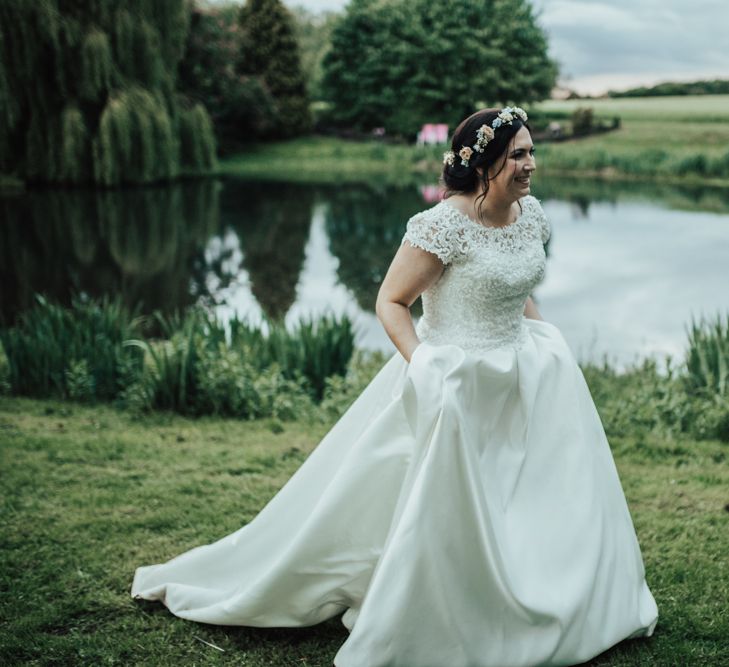 Woodland Luxe Wedding With Personalised Wooden Place Mats For Guests Marquee Wedding At Home With Images From Darina Stoda Photography