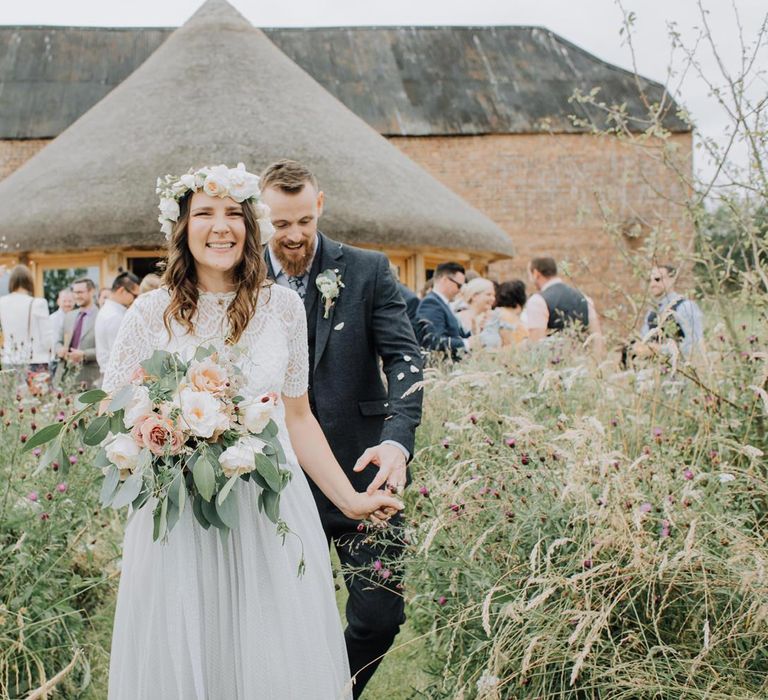 Bride in separates for Brickhouse Vineyard wedding