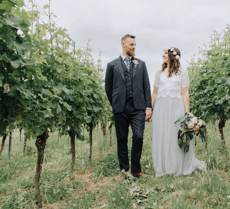 Bride and groom portrait by Mimosa Photography at Brickhouse Vineyard