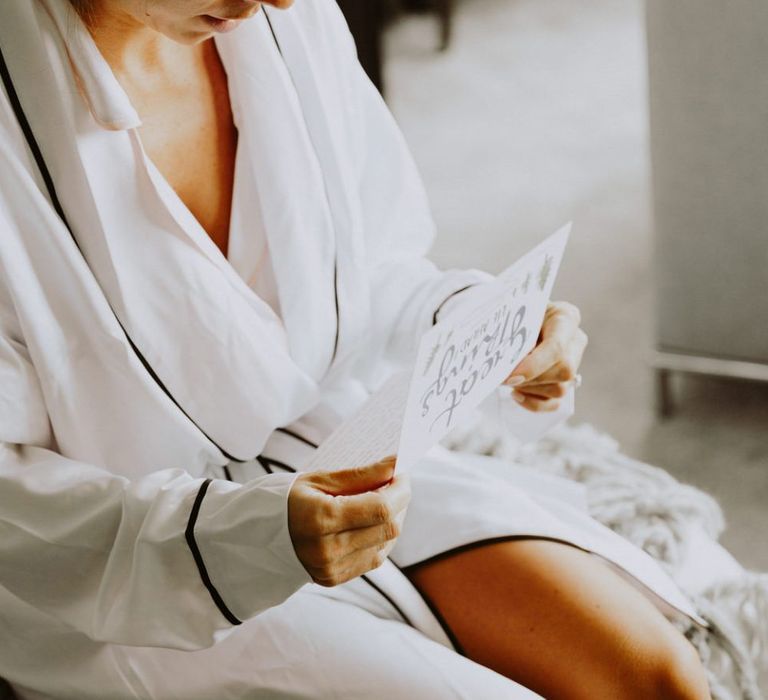 Bridal preparations at Lulworth Castle wedding