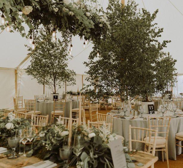 Foliage wedding decor for Lulworth Castle wedding